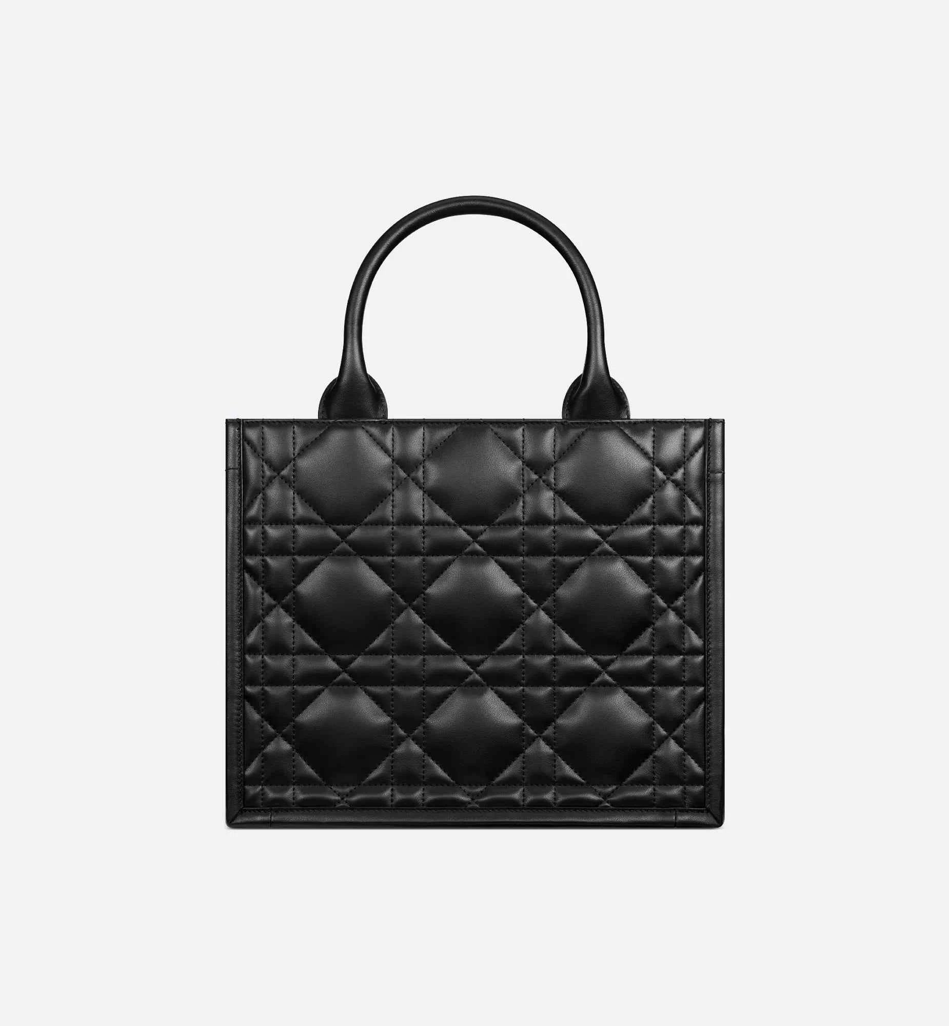 Small Dior Book Tote Black Macrocannage Calfskin