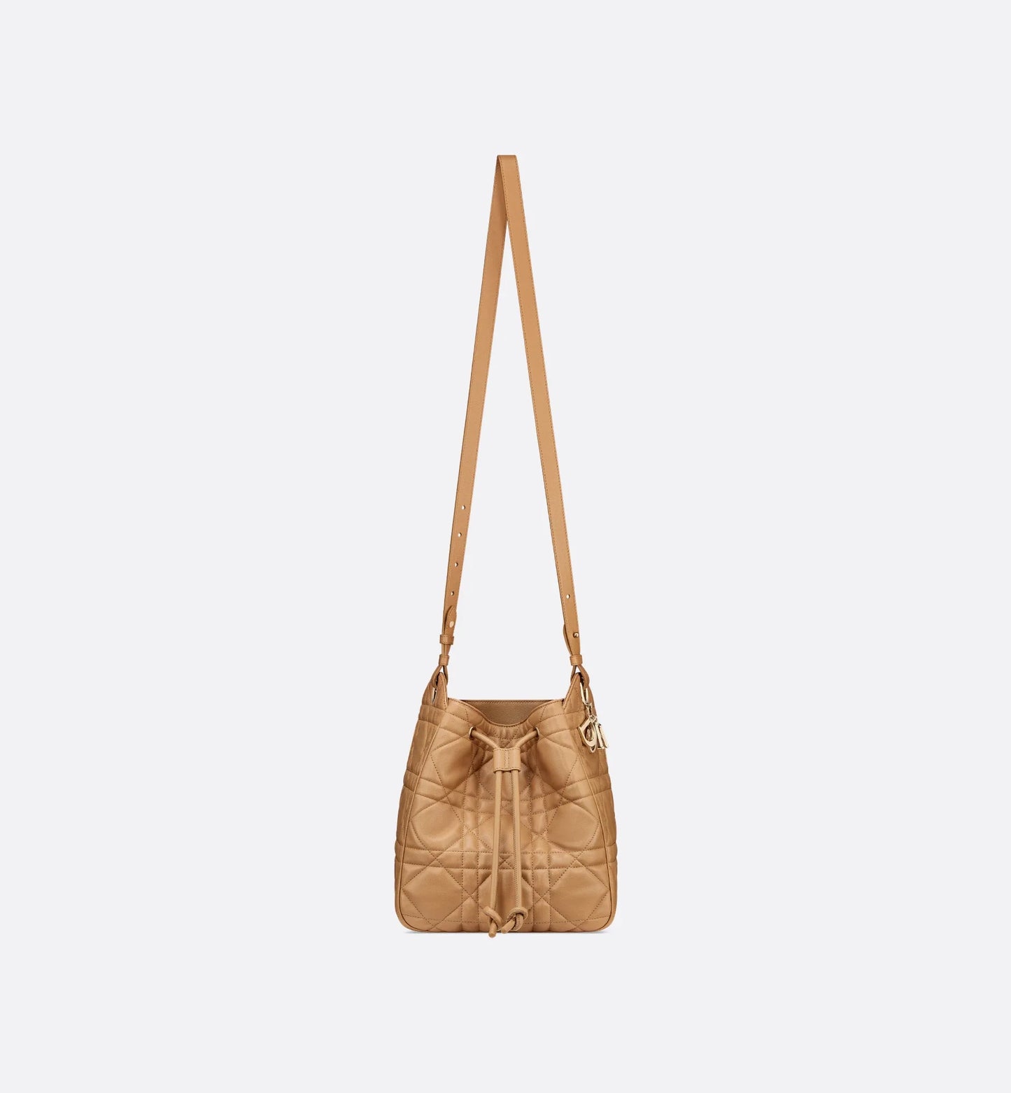 Medium D-Motion Bag Light Gold-Tone Macrocannage Lambskin