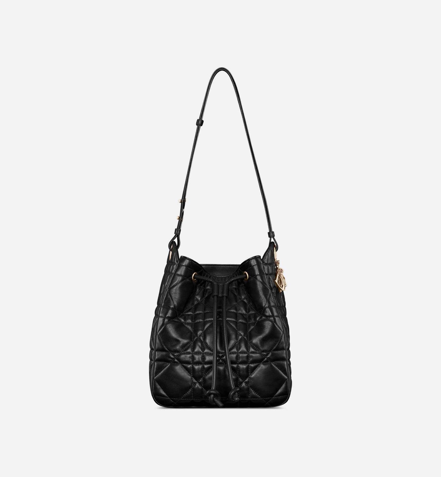 Medium D-Motion Bag Black Macrocannage Lambskin