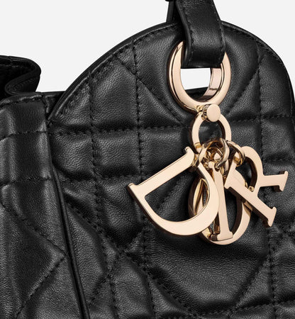 Medium D-Motion Bag Black Macrocannage Lambskin
