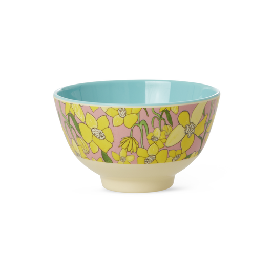 Small Melamine Bowl - Daffodils Print - 10.1oz