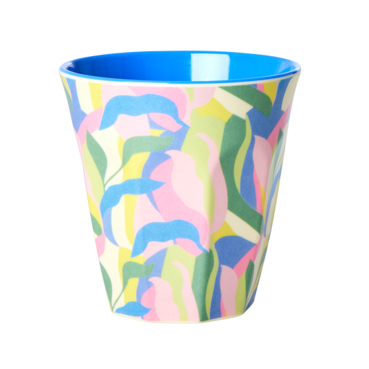Medium Melamine Cup - Blue - Jungle Fever Print