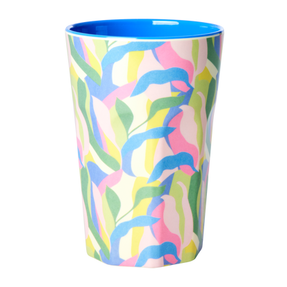 Melamine Tall Cup - Blue - Jungle Fever Print