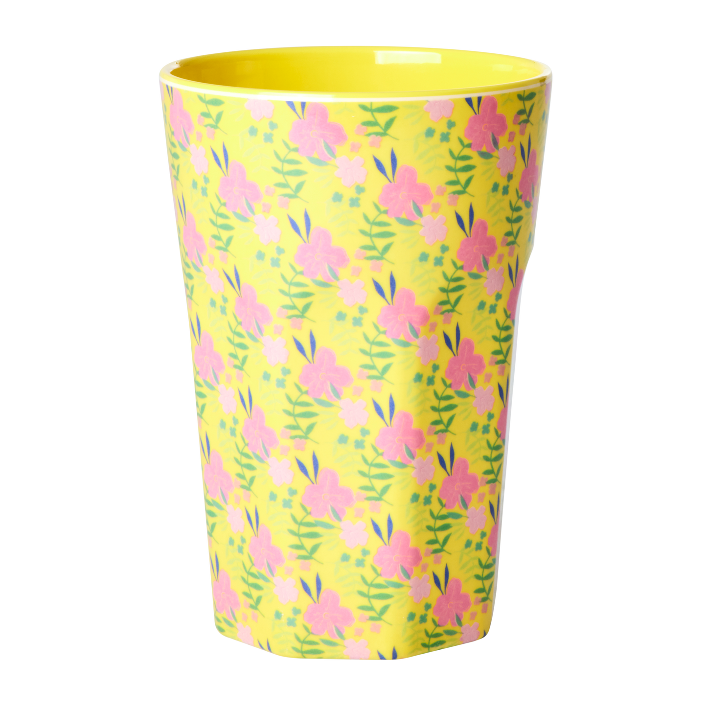 Melamine Tall Cup - Yellow - Sunny Days Print