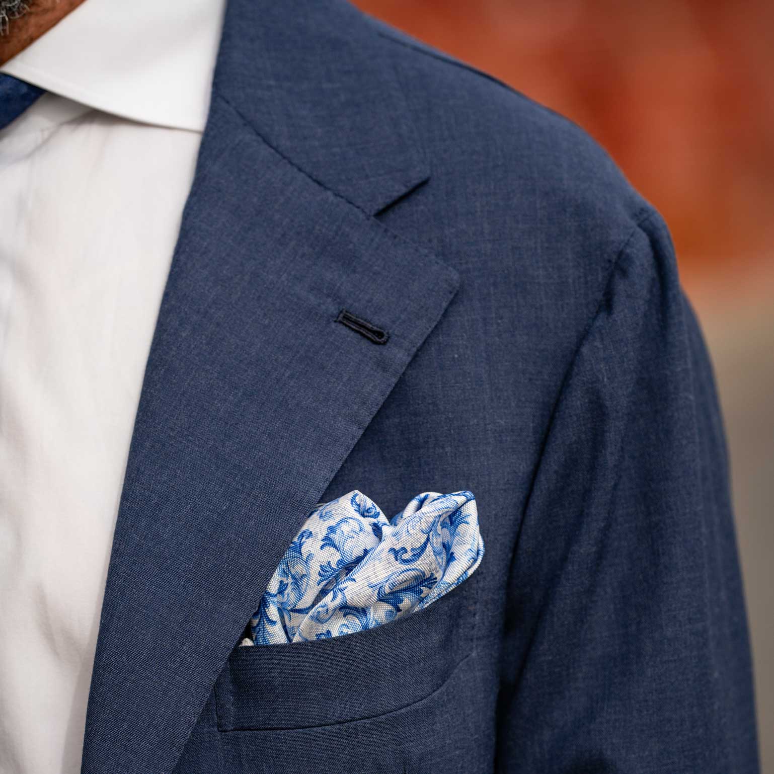 Porto - Double Sided Silk Pocket Square - Azure - Solstik