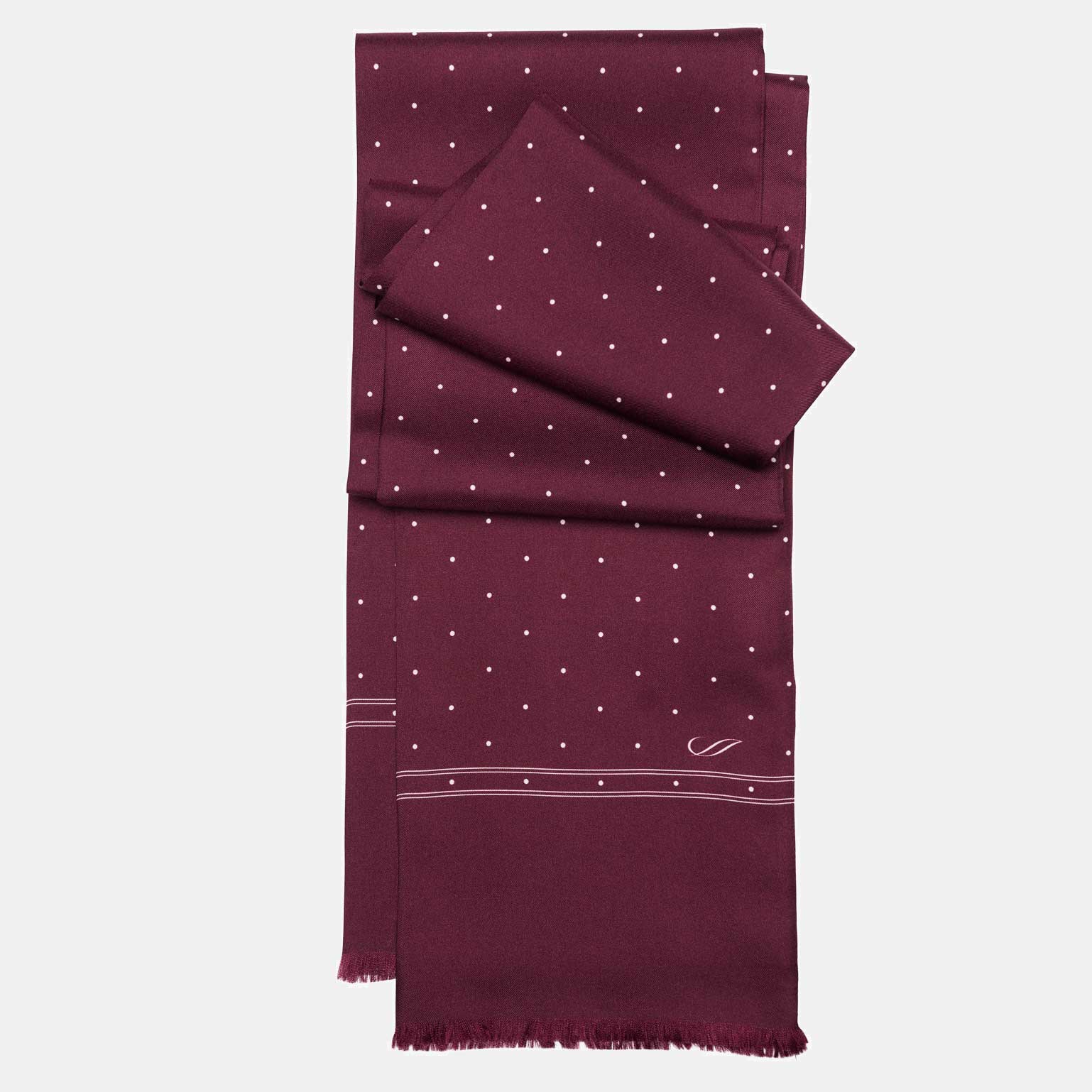 Savona - Slim Silk Scarf - Burgundy - Solstik