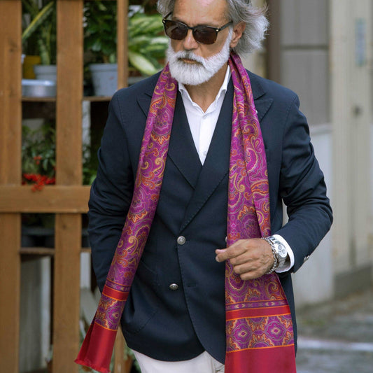 Ferrara - Silk Scarf - Magenta - Solstik