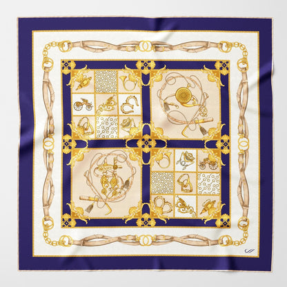 Vittoria - Silk Foulard - Blue - Solstik