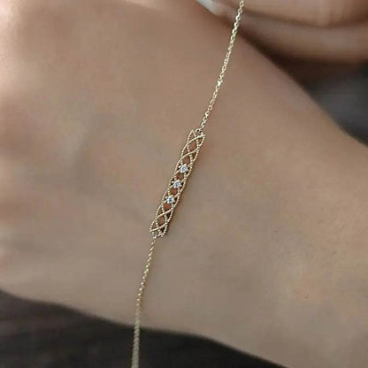 Elegant Sterling Silver K-Gold Bracelet - Solstik