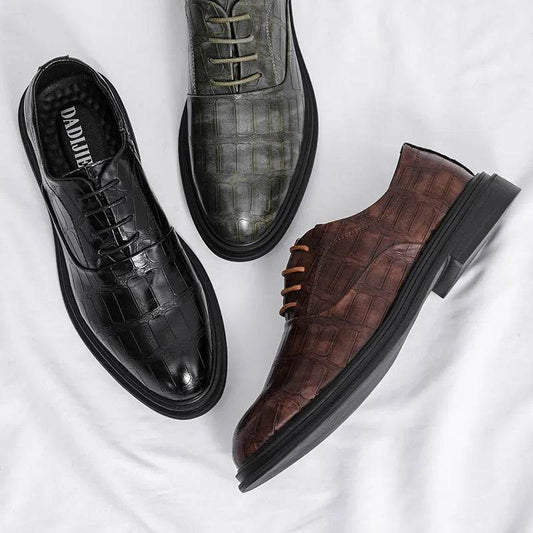 Personality Increased Business Formal Wear Leather Shoes - Solstik