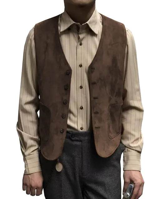 Men's Warm Suede Vest for Business Wear - Solstik