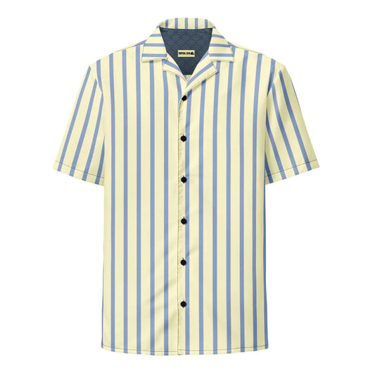 Mellow Yellow & Marlin Blue Striped Button-Down Camp Shirt - Solstik