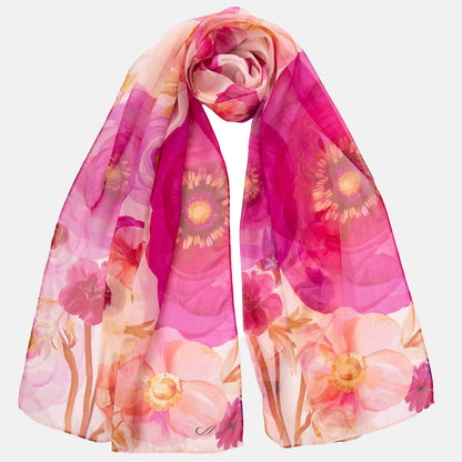 Campo de' Fiori - Long Silk Scarf - Pink - Solstik