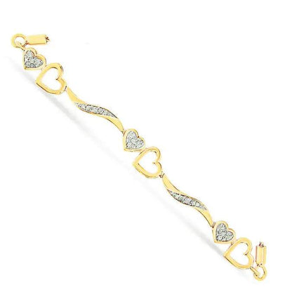 14K Gold Plated Silver Diamond Infinity Heart Bolo Bracelet - Solstik