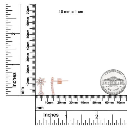 10K Rose Gold Diamond Palm Tree Studs - Solstik