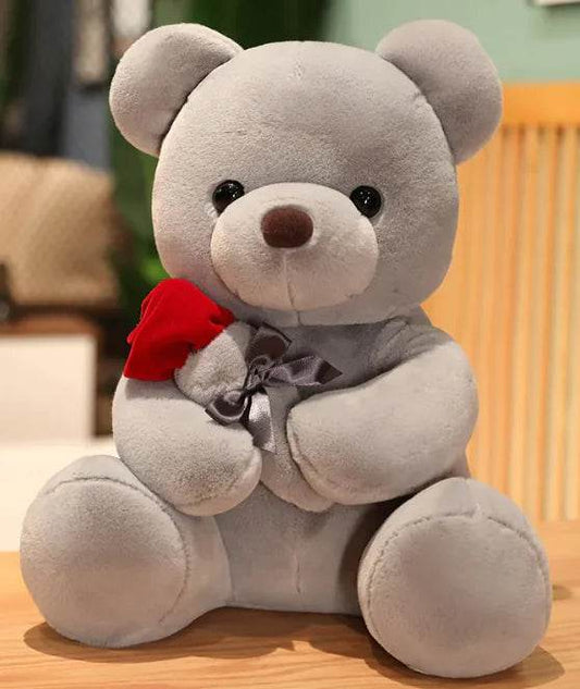 Hugging Roses Teddy Bear Plush Pillow - Solstik