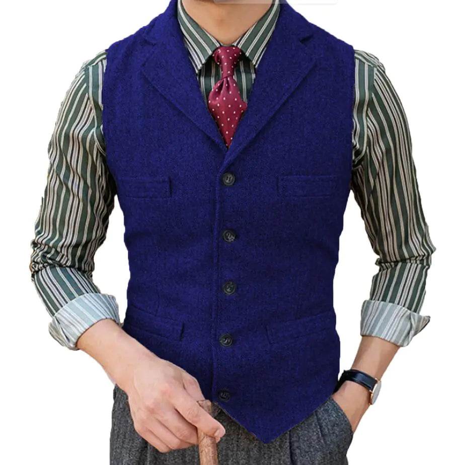 Organic Cotton & Wool Slim Fit Men's Business Vest - Solstik