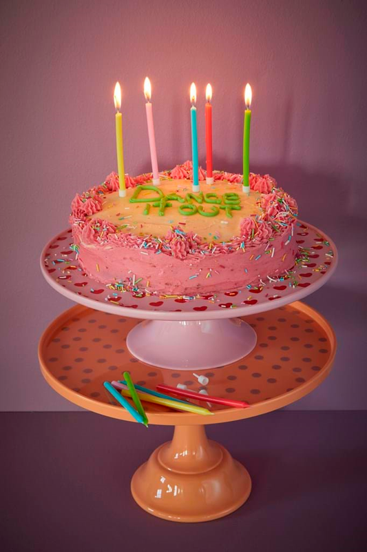 Melamine Cake Stand | Lavender Dots Print
