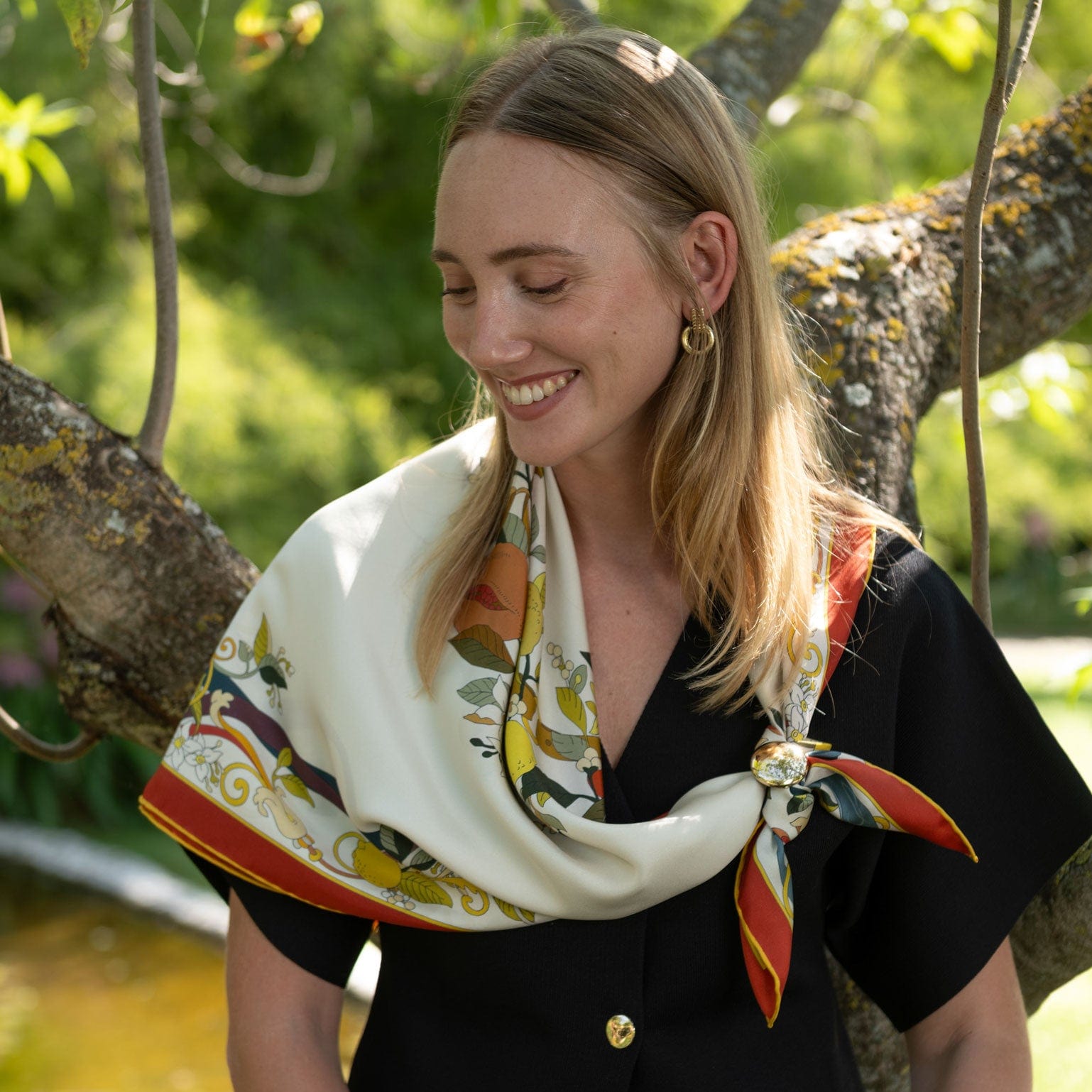 Anthea - Silk Foulard - Ivory - Solstik