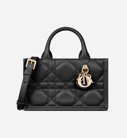 Mini Book Tote Black Macrocannage Calfskin