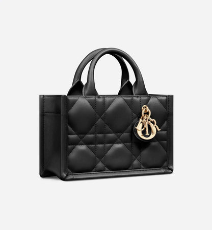 Mini Book Tote Black Macrocannage Calfskin