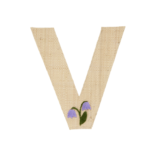 One Raffia Letter Sticker | Girl - V