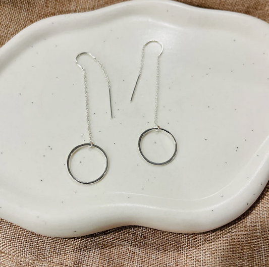 CIRCLE THREADER EARRINGS