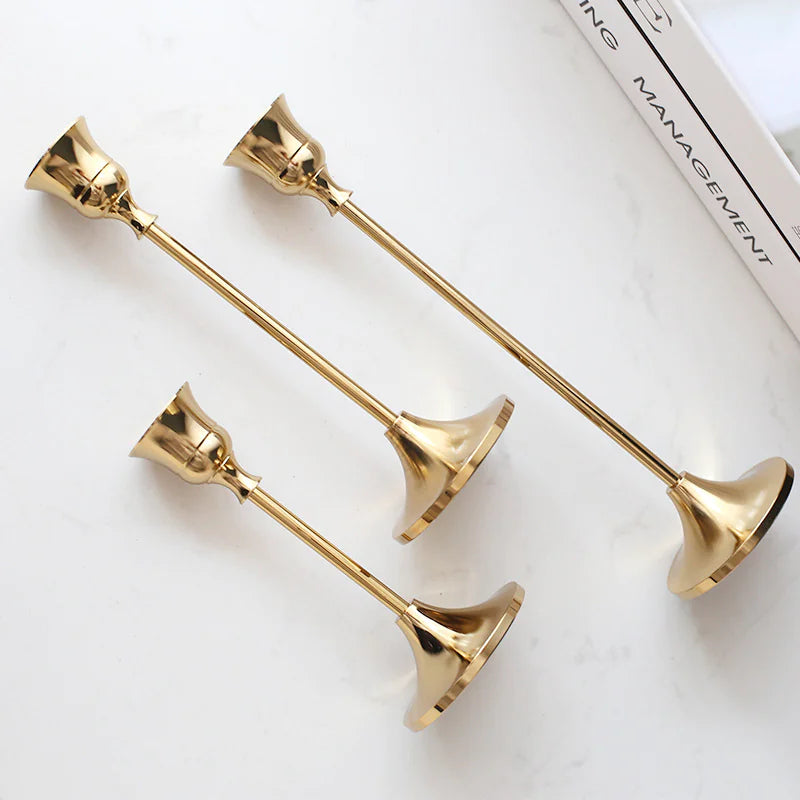 Elegant Vintage Gold Candle Holder - Solstik #