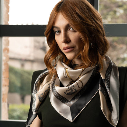 Gabriella - Silk Foulard - Hazelnut - Solstik