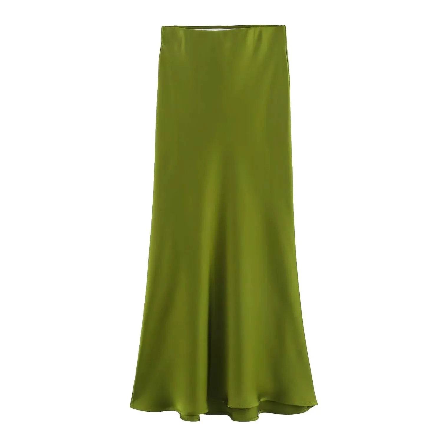 Ladies' Satin Midi Skirt - Solstik