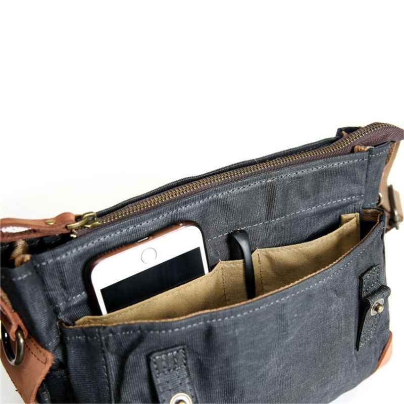 Small Waxed Canvas Crossbody Bag