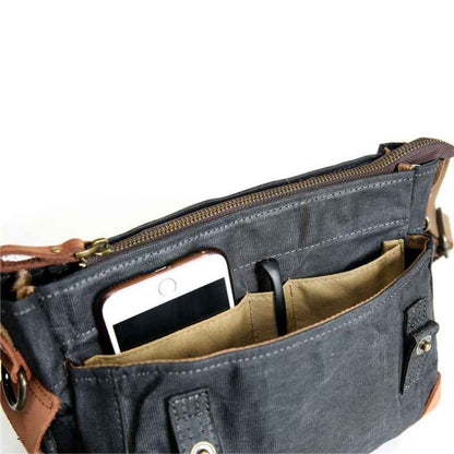 Small Waxed Canvas Crossbody Bag