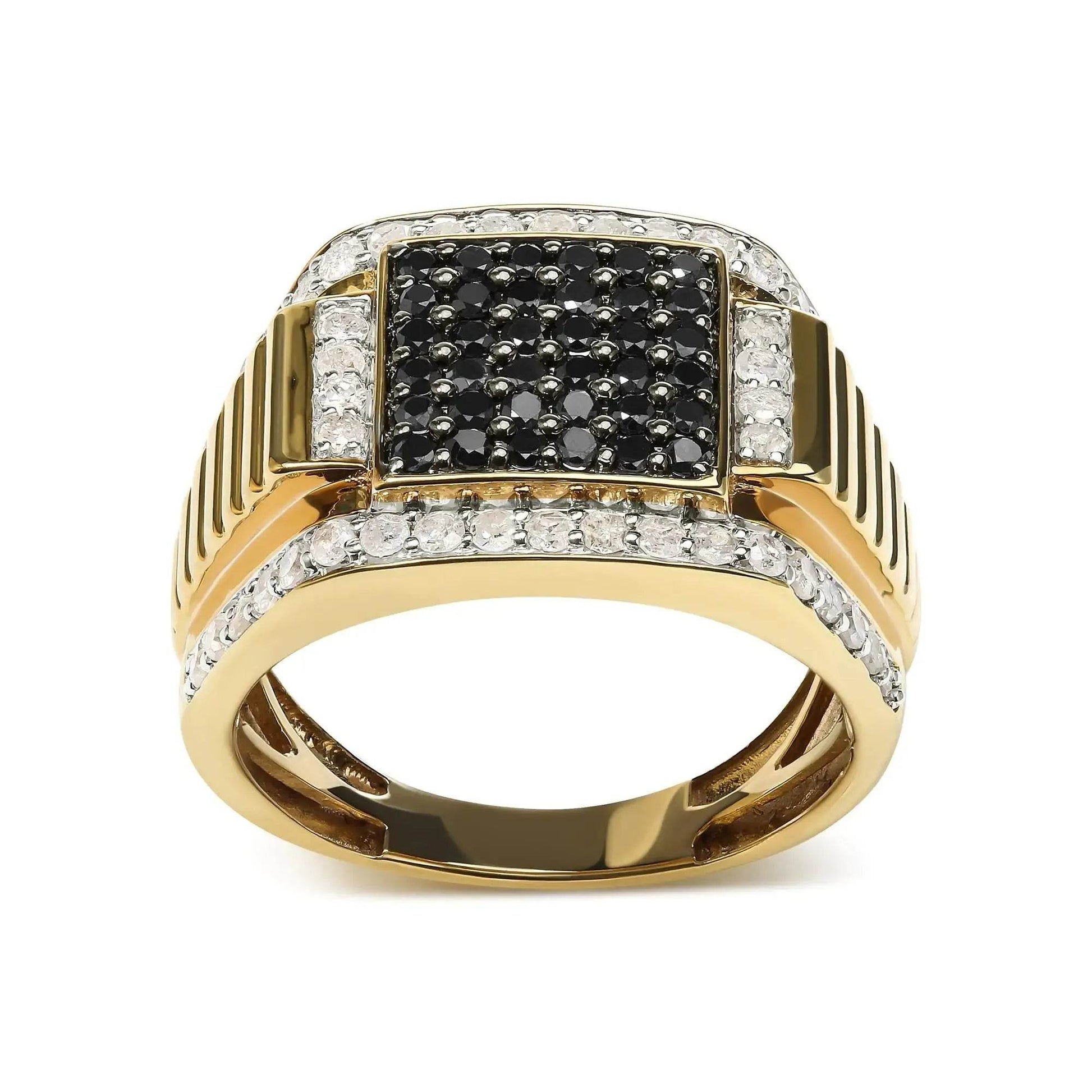 Men's Deluxe 10K Gold Diamond Cluster Ring - Solstik