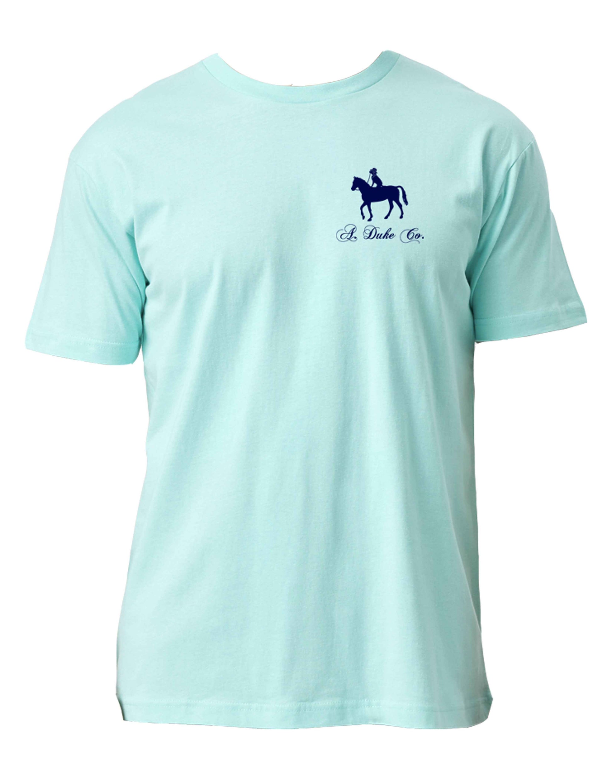Dogs, Steaks, and Whiskey T-Shirt - Mint Blue