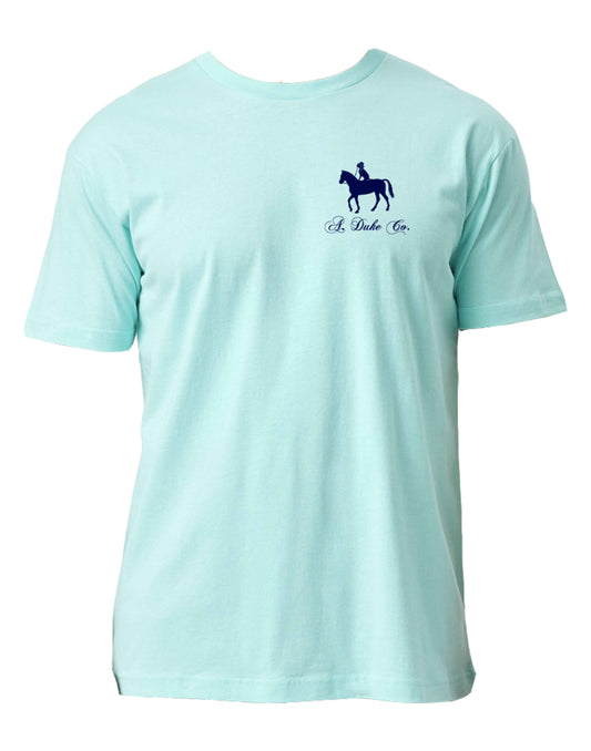 Dogs, Steaks, and Whiskey T-Shirt - Mint Blue