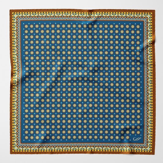 Imola - Silk Pocket Square - Prussian Blue - Solstik