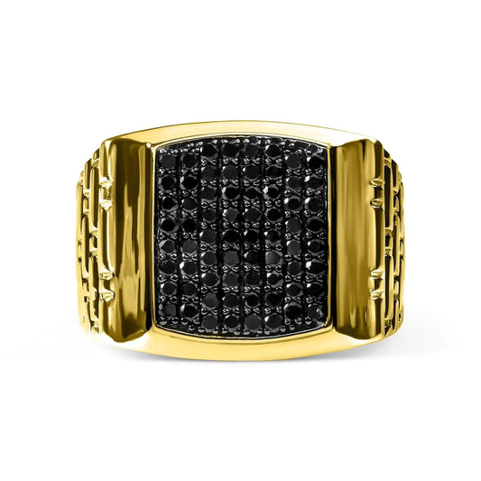 Gold Premier Black Diamond Gent's Ring 1.25cttw - Solstik