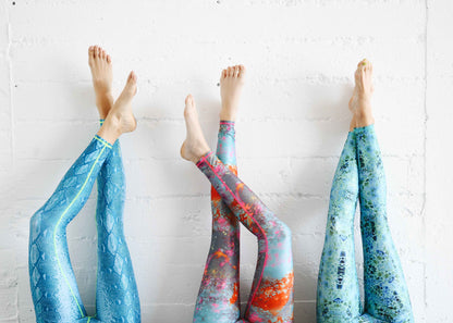 Women's UPF 50+ Sun Protective Swim Leggings - Koi Pond