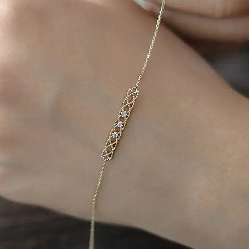 Elegant Sterling Silver K-Gold Bracelet - Solstik