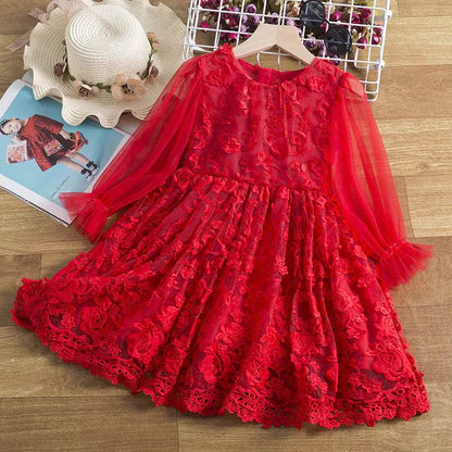 Enchanted Lace Long Sleeve Dress for Girls - Solstik