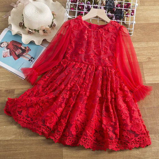 Enchanted Lace Long Sleeve Dress for Girls - Solstik