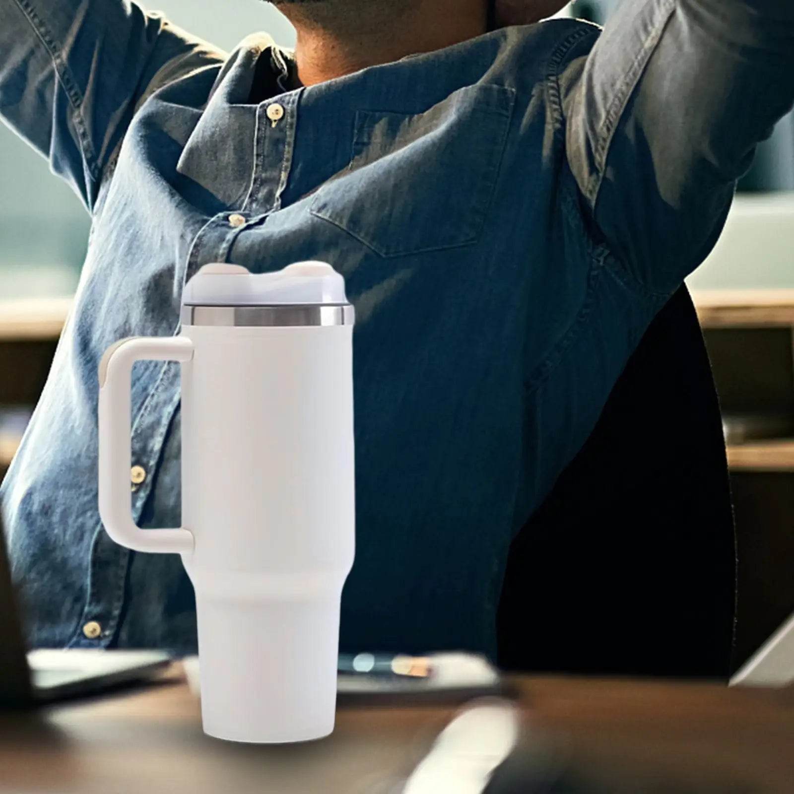 40oz V2 large capacity tumbler, With Handle And Straw Lid, Insulated Reusable Stainless Steel Water Bottles Travel Mug Coffee Cup car cup water cup For Men Women Outdoor Camping Driving, gift - Solstik