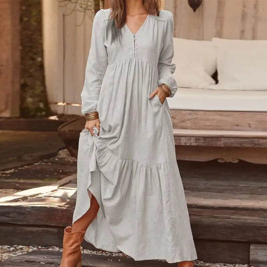 Chic Vintage Flowing Dress - Solstik
