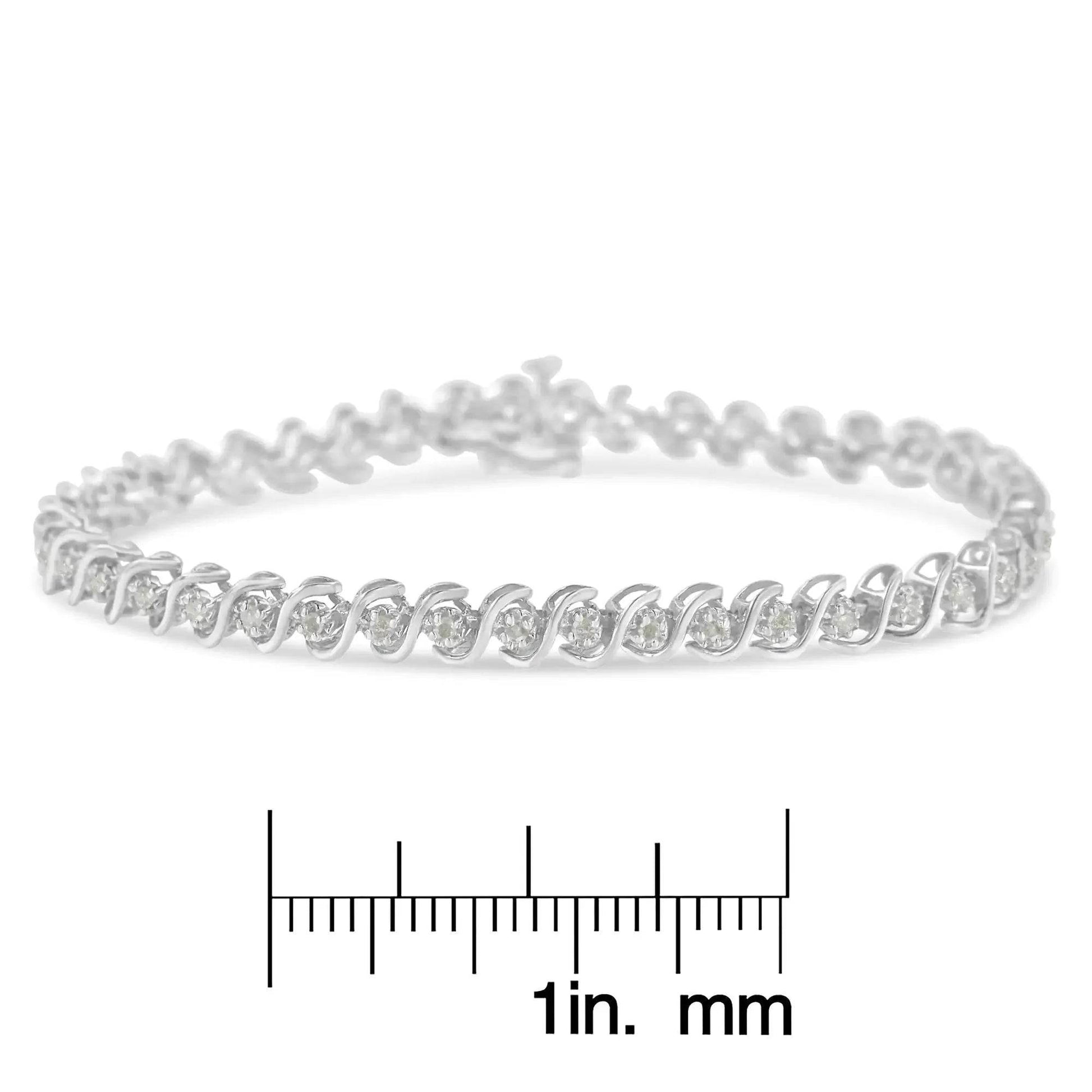 Sterling Silver 1ct Diamond Tennis Bracelet - Solstik