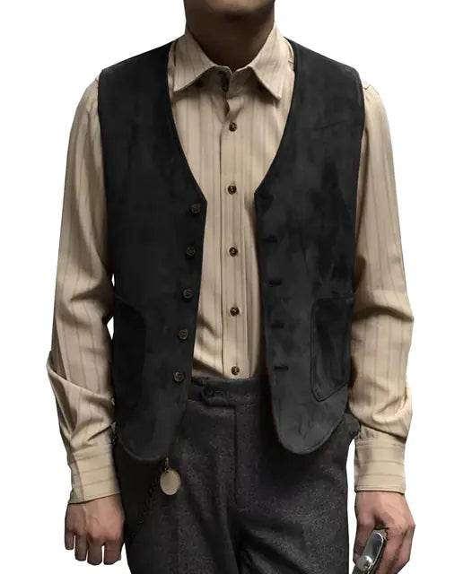 Men's Warm Suede Vest for Business Wear - Solstik