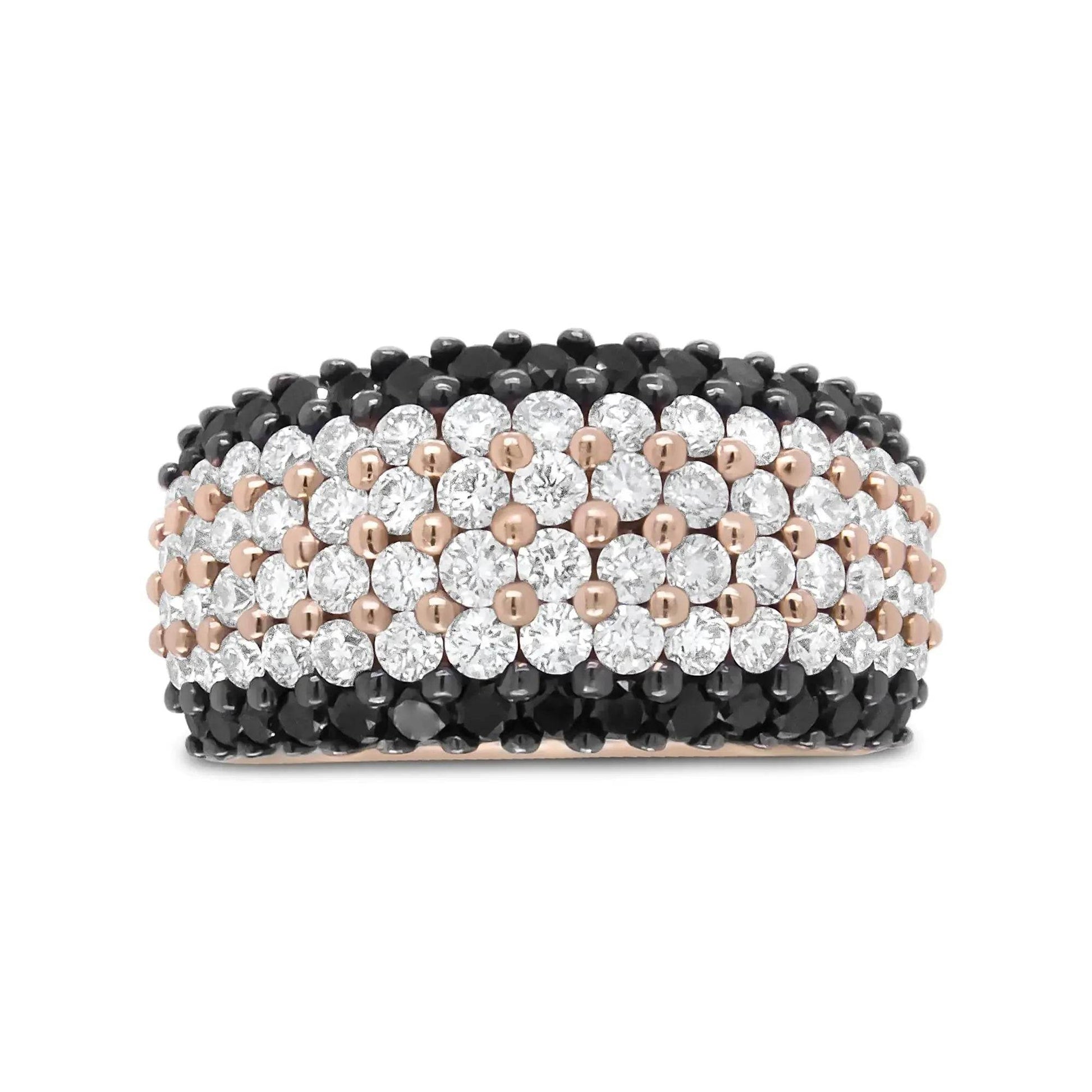 18K Rose Gold Dual-Tone Diamond Ring - Solstik