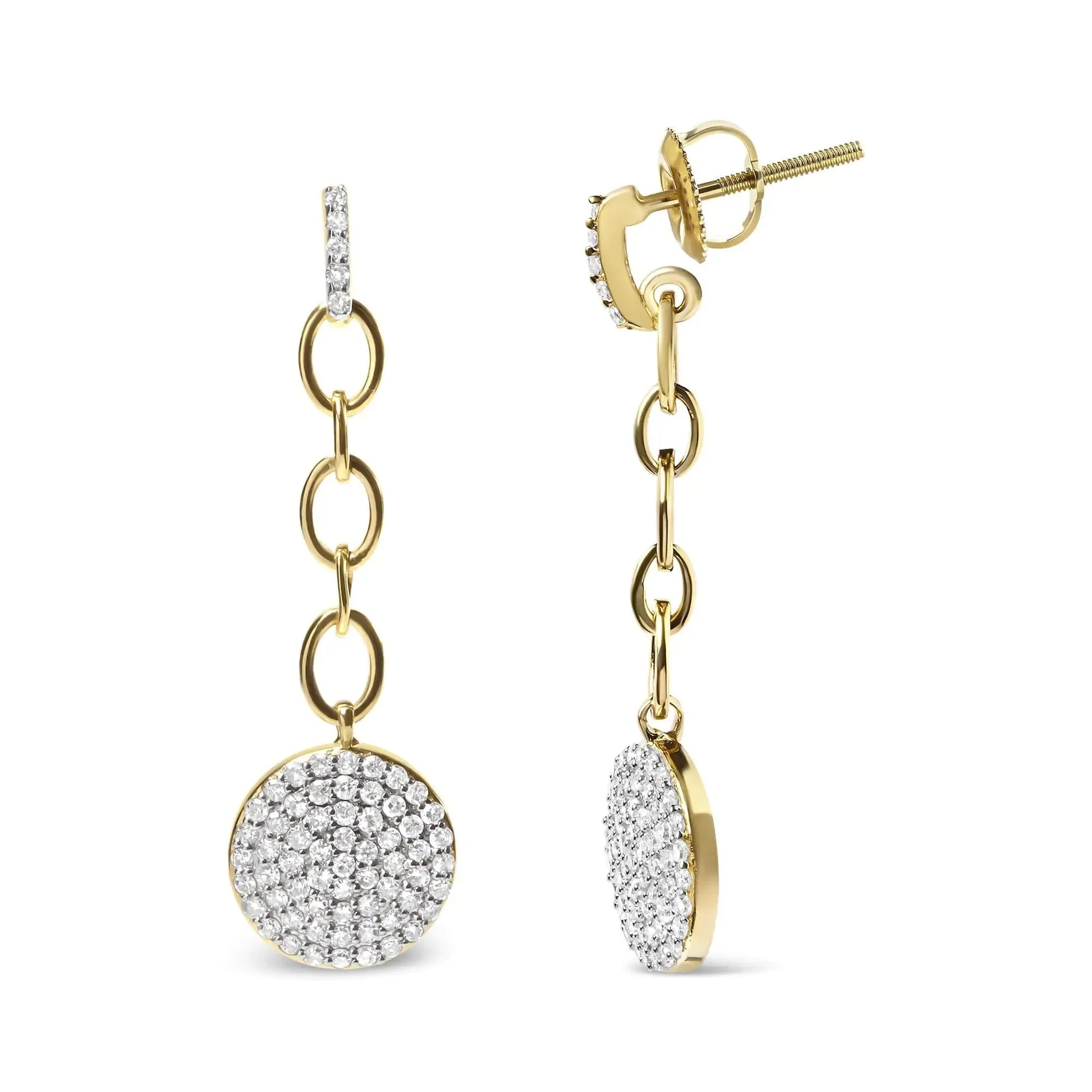18K Gold Plated Silver Diamond Cluster Earrings - Solstik