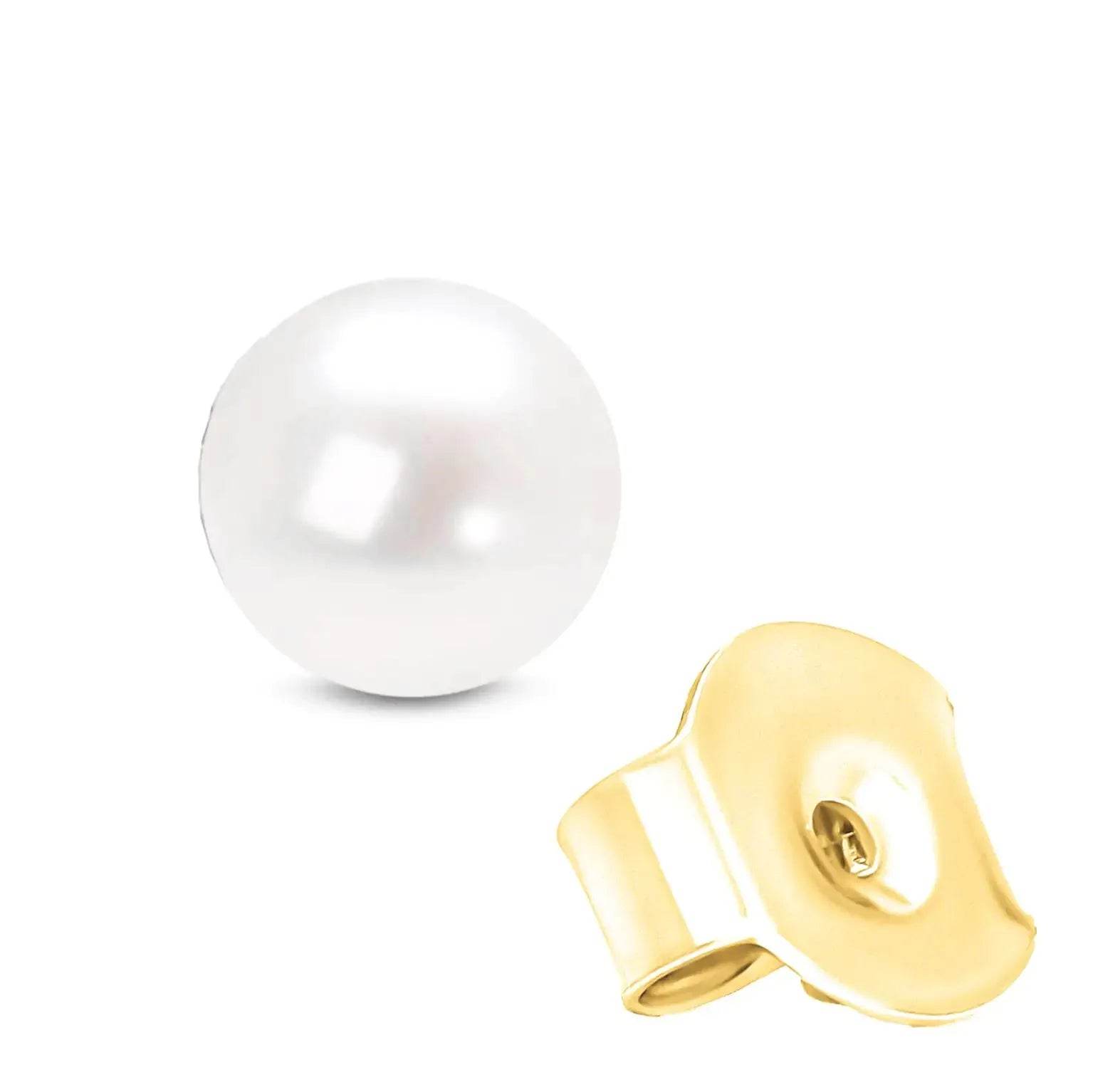 14K Gold Akoya Pearl Stud Earrings - Select Your Size - Solstik