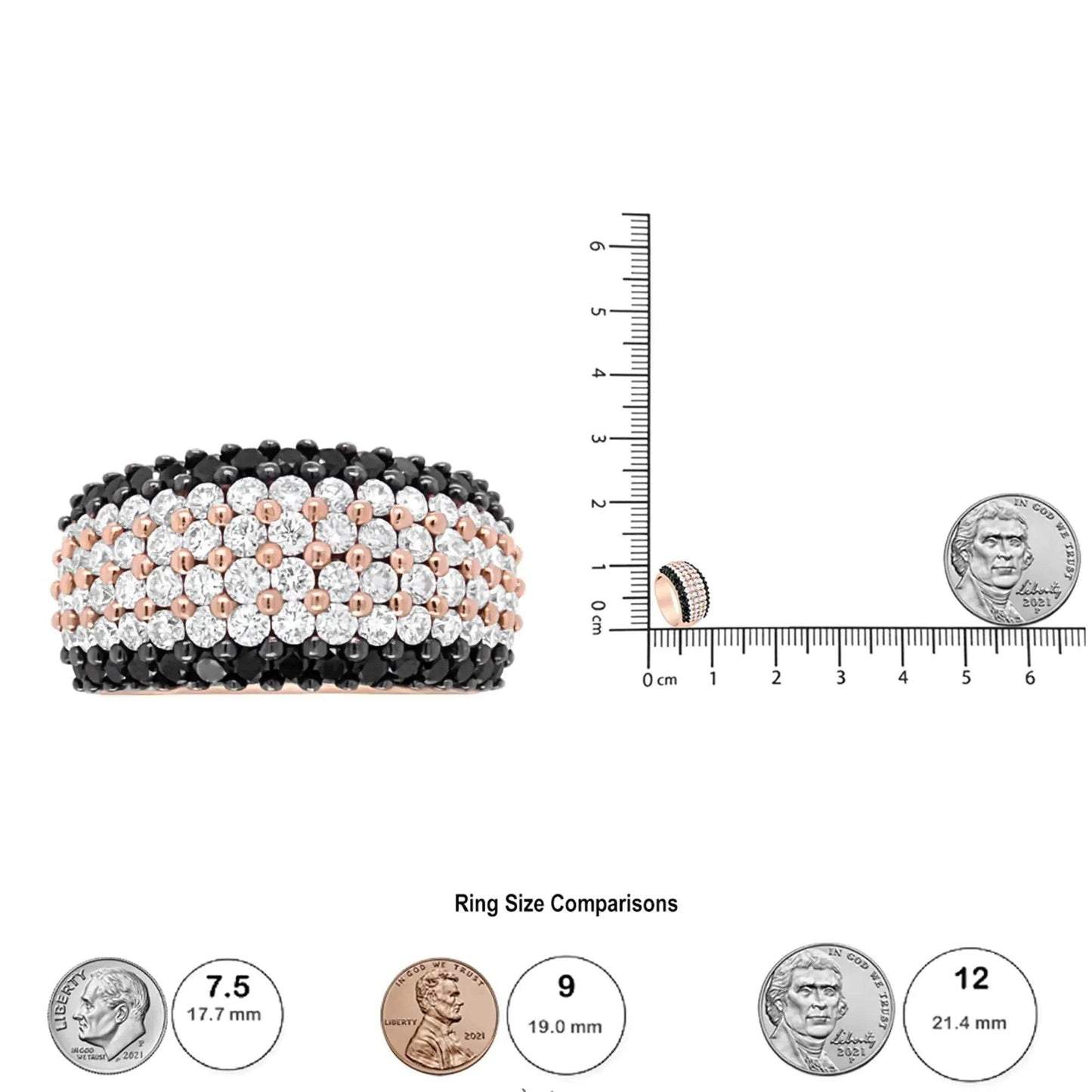 18K Rose Gold Dual-Tone Diamond Ring - Solstik