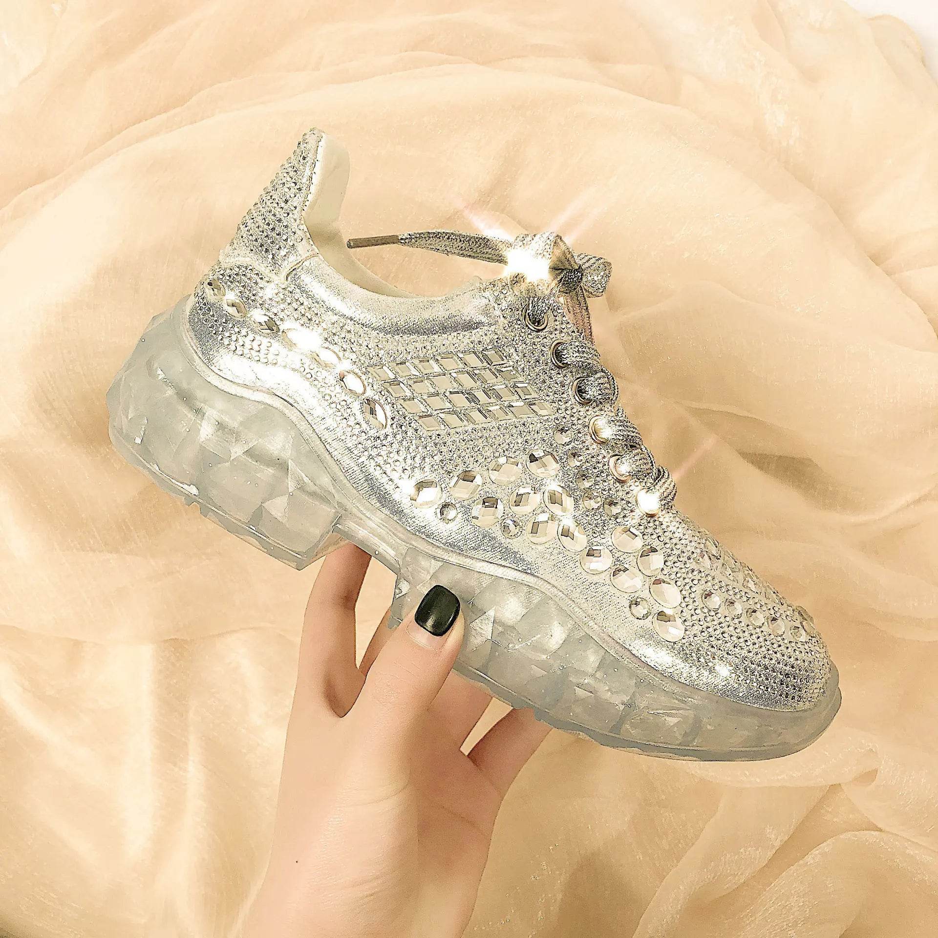 Chic Rhinestone Student Sneakers - Solstik